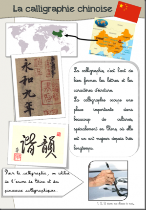 La calligraphie chinoise copie